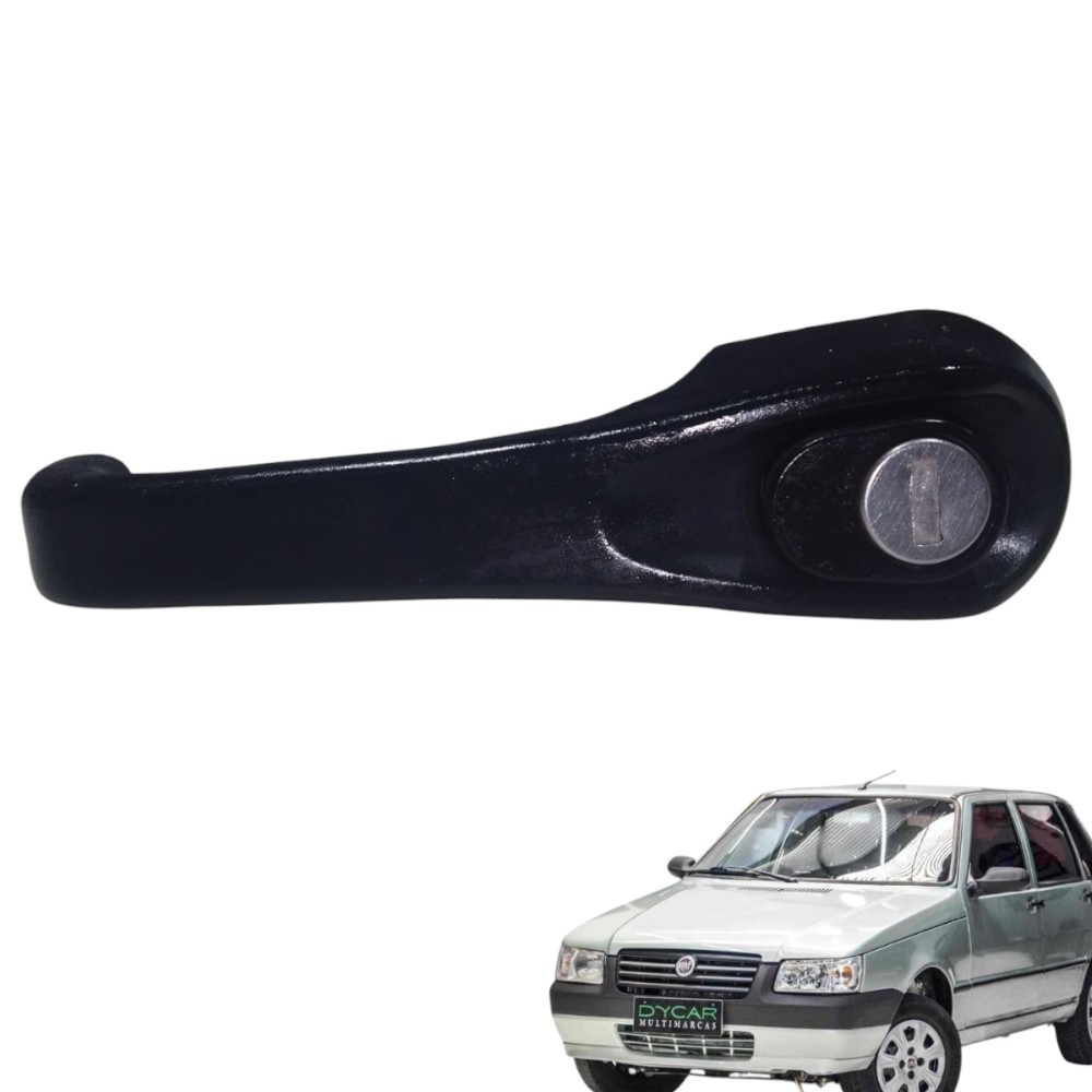 Maçaneta Externa Dianteiro Direto Fiat Uno Mille V19 Et 5317 Preto Dianteira