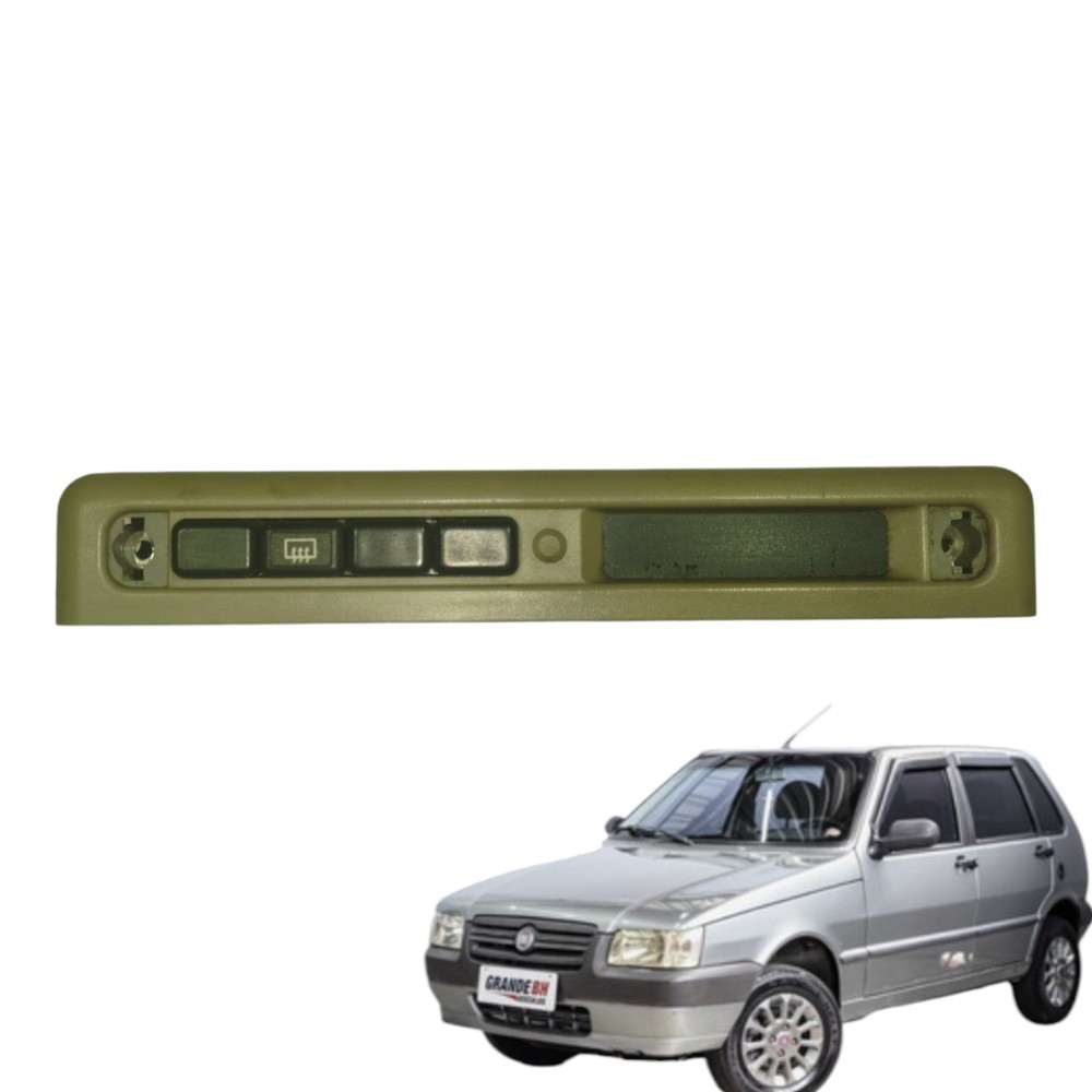 Módulo Régua Botões Painel Fiat Uno Mille V19 Cinza