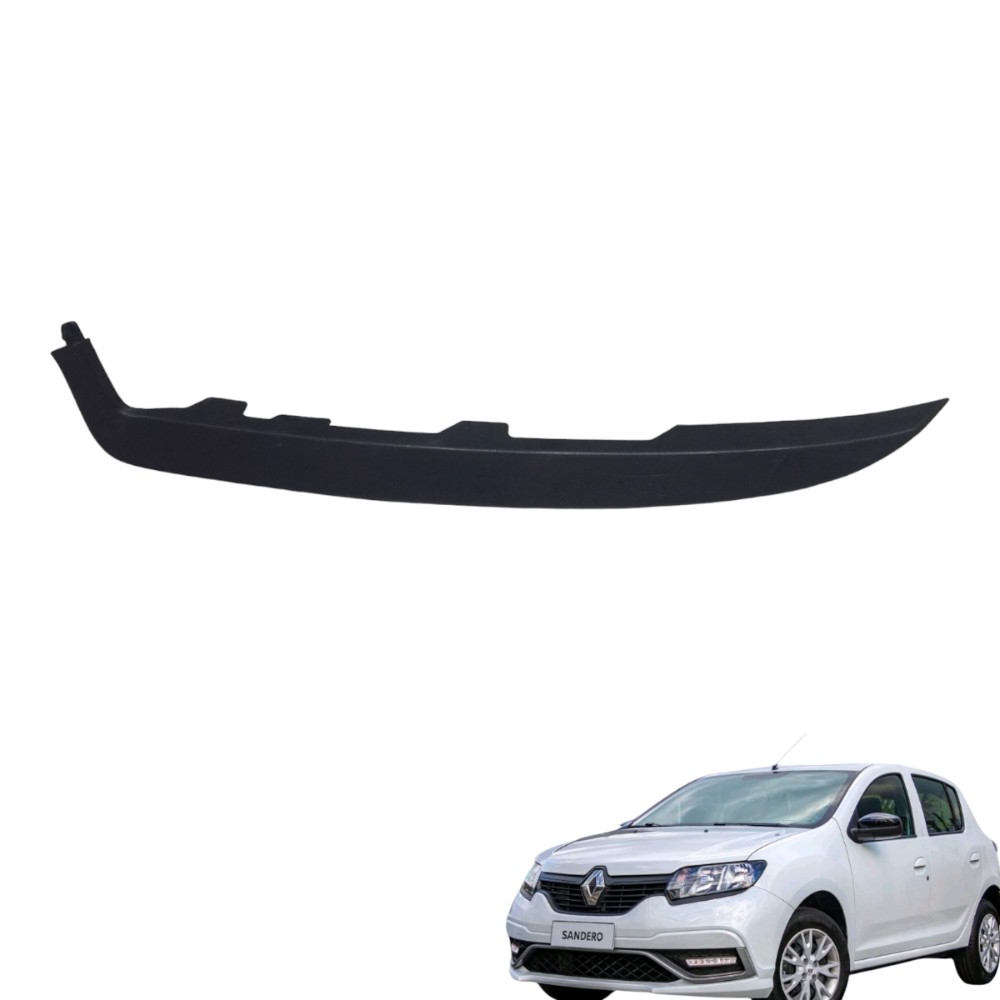 Moldura Farol Esquerdo Renault Sandero Logan 2016/20 Preto