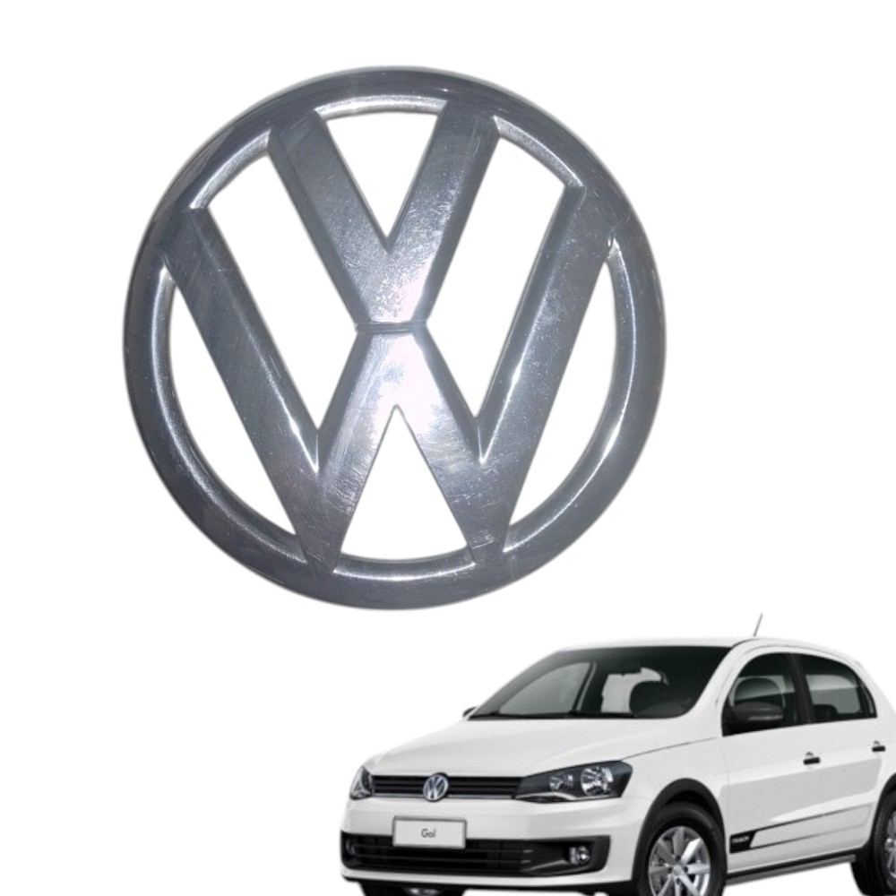 Emblema Grade Dianteiro G6 Vw Gol Saveiro Voyage 2009 A 2014 Prata