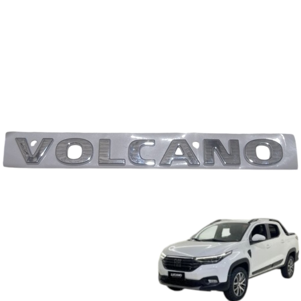 Emblema Sigla Volcano Legal Fiat Volcano Prateado