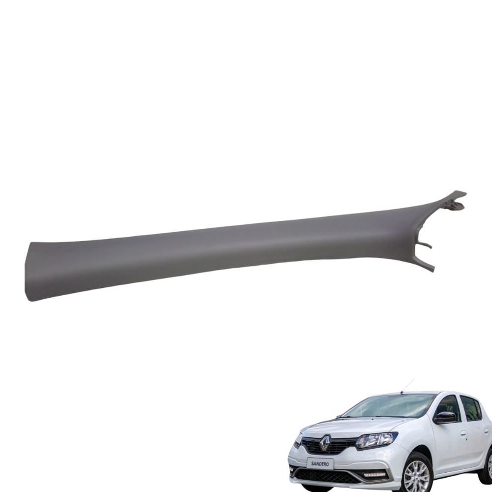 Moldura Acabamento Coluna Parabrisa Renault Sandero/logan Cinza
