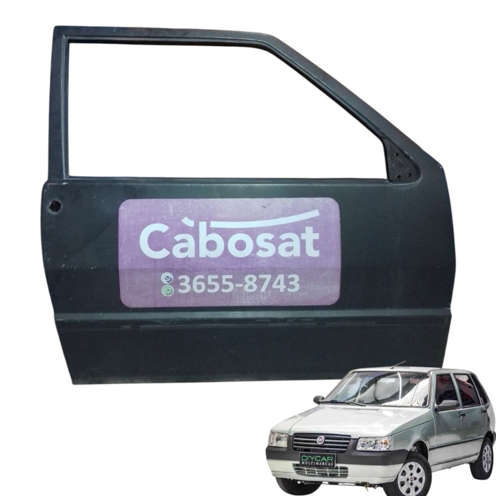 Porta Dianteira Direita Fiat Uno Mille V15 Et5296 Dianteira Direto Preto