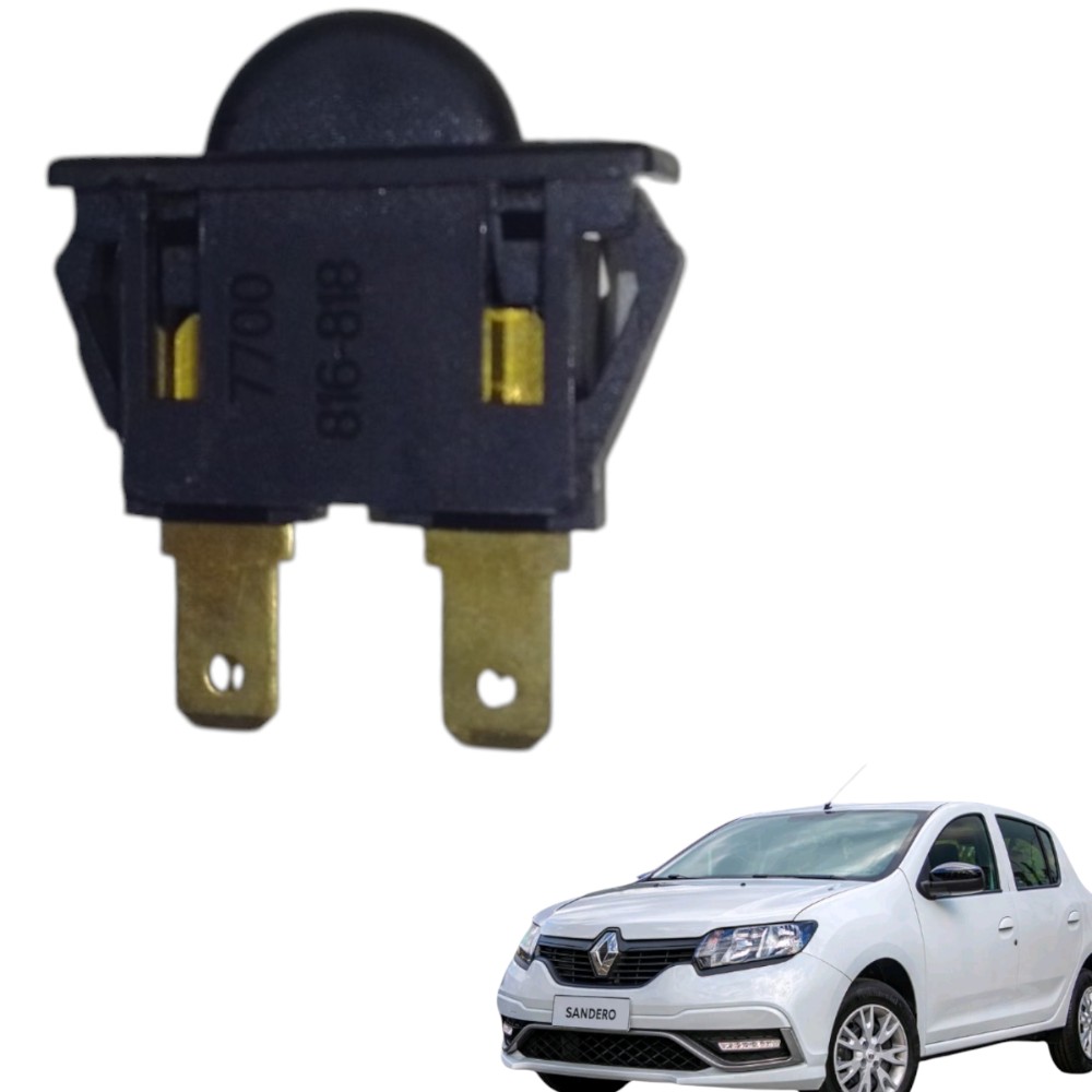 Interruptor Do Porta Luvas Renault: Sandero Logan 7700816818 Preto