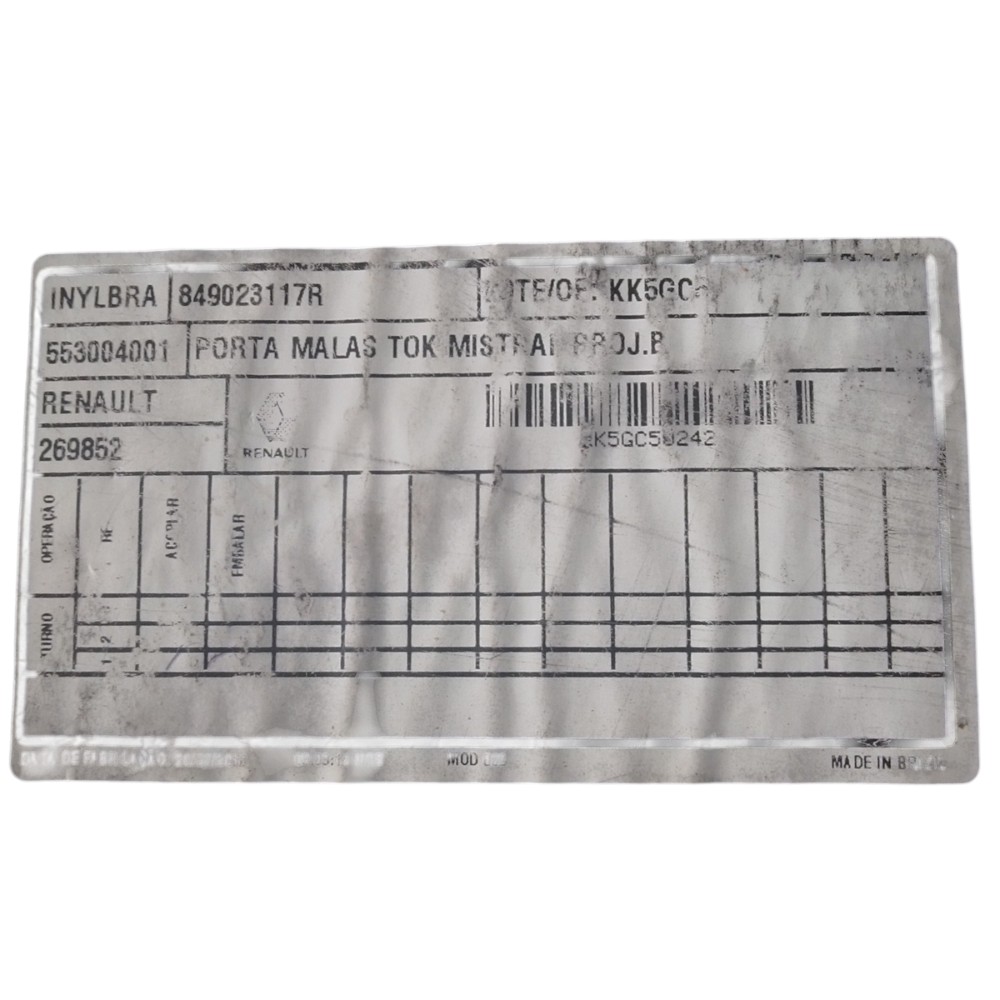 Carpete Do Porta Malas Renault Sandero 1.0 2019 849023117r Preto 7