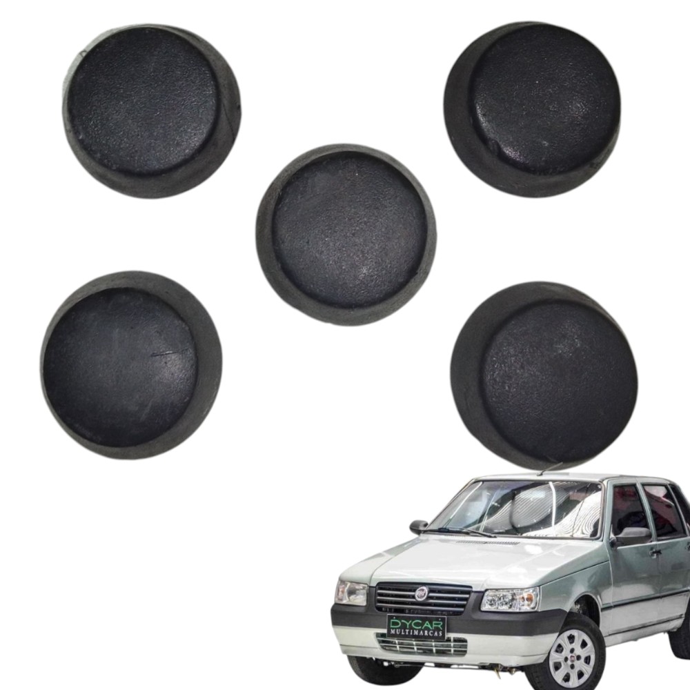 5 Unidades Tampão Parafuso Cinto Fiat Uno Mille V15 Et5249 Preto