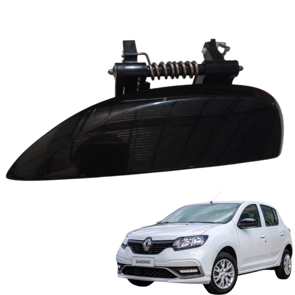 Maçaneta Externa Esquerdo Renault Sandero Logan 2016/18 Preto