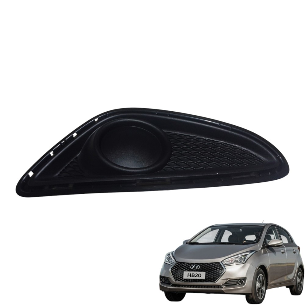 Moldura Grade Farol Milha Hyundai Hb20 2012/18 Original – Preto – Esquerdo