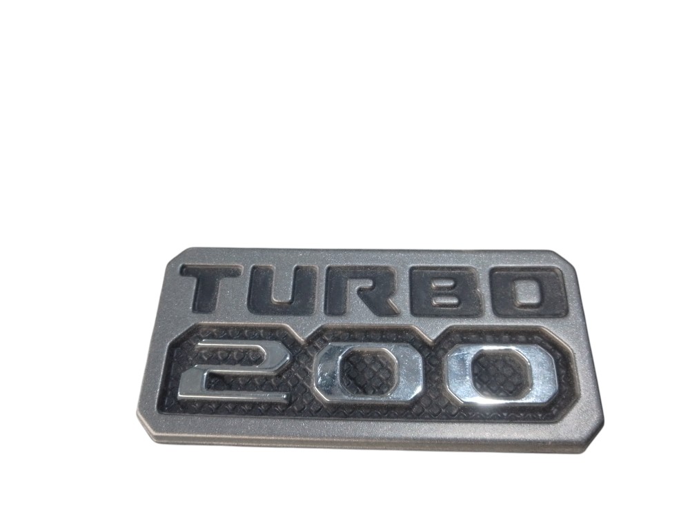 Emblema Turbo 200 Tampa Traseira Fiat Strada Cromado Cinza Cinza 6