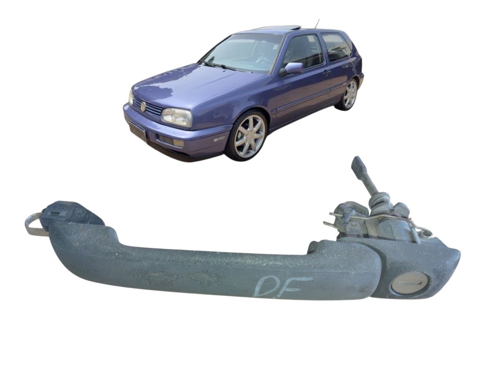 Maçaneta E Miolo De Chave Dianteiro Esquerdo Golf 1995/2000 Preto 5