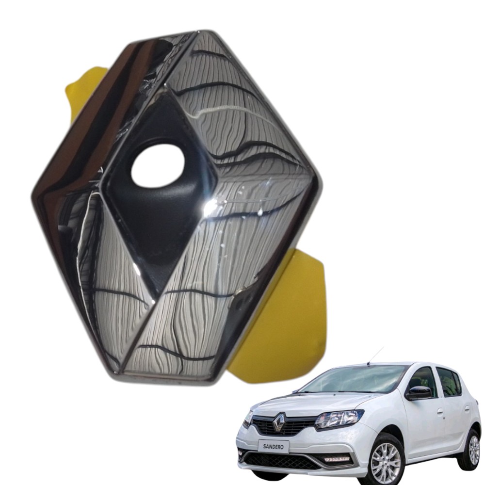 Emblema Tampa Traseira Renault 908891552r Kwid Sandero Prateado