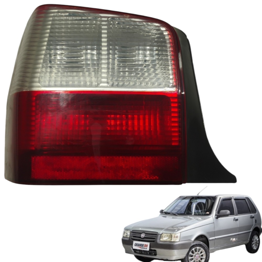 Lanterna Traseira Esquerdo Fiat Uno Mille V19 Esquerdo/motorista Vermelho E Branco
