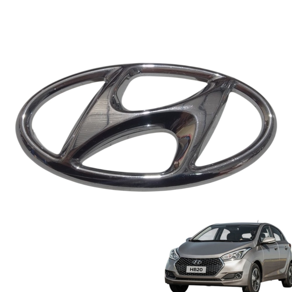 Emblema De Grade Dianteira Do Hyundai Hb20 863001s500 Prateado