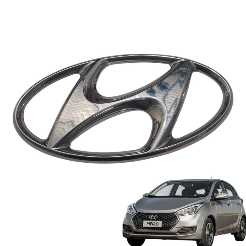 Emblema Traseiro Do Hyundai Hb20 – 2013/1019 Original  Prateado