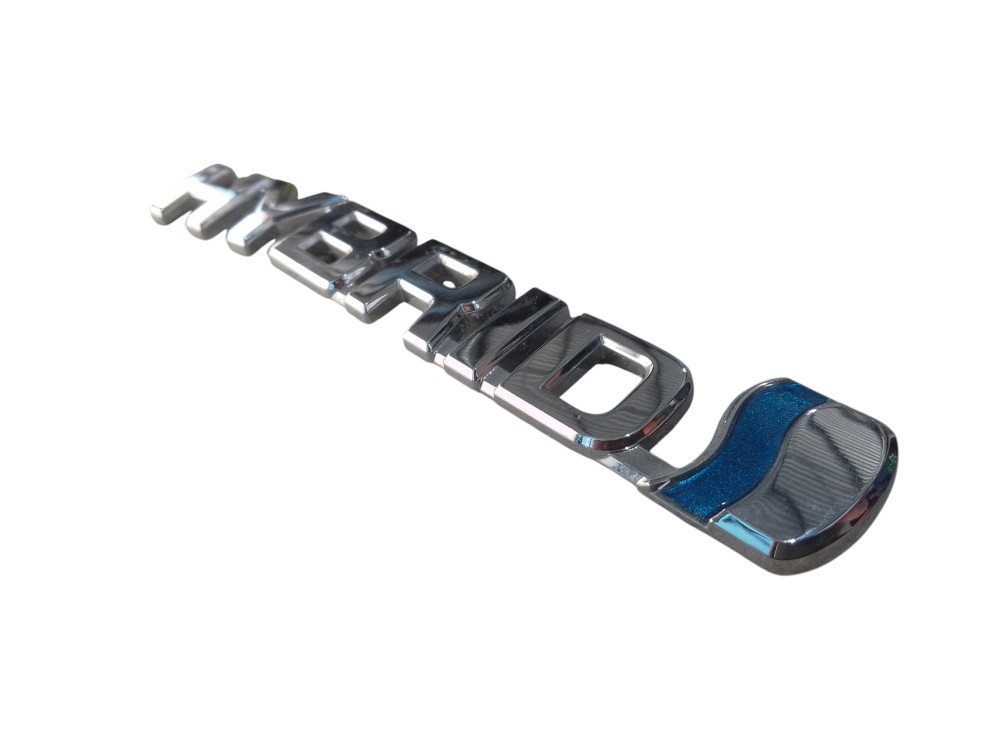 Emblema Tampa Traseira Toyota Hybrid Corolla Camry Cromado Cromado/azul 4