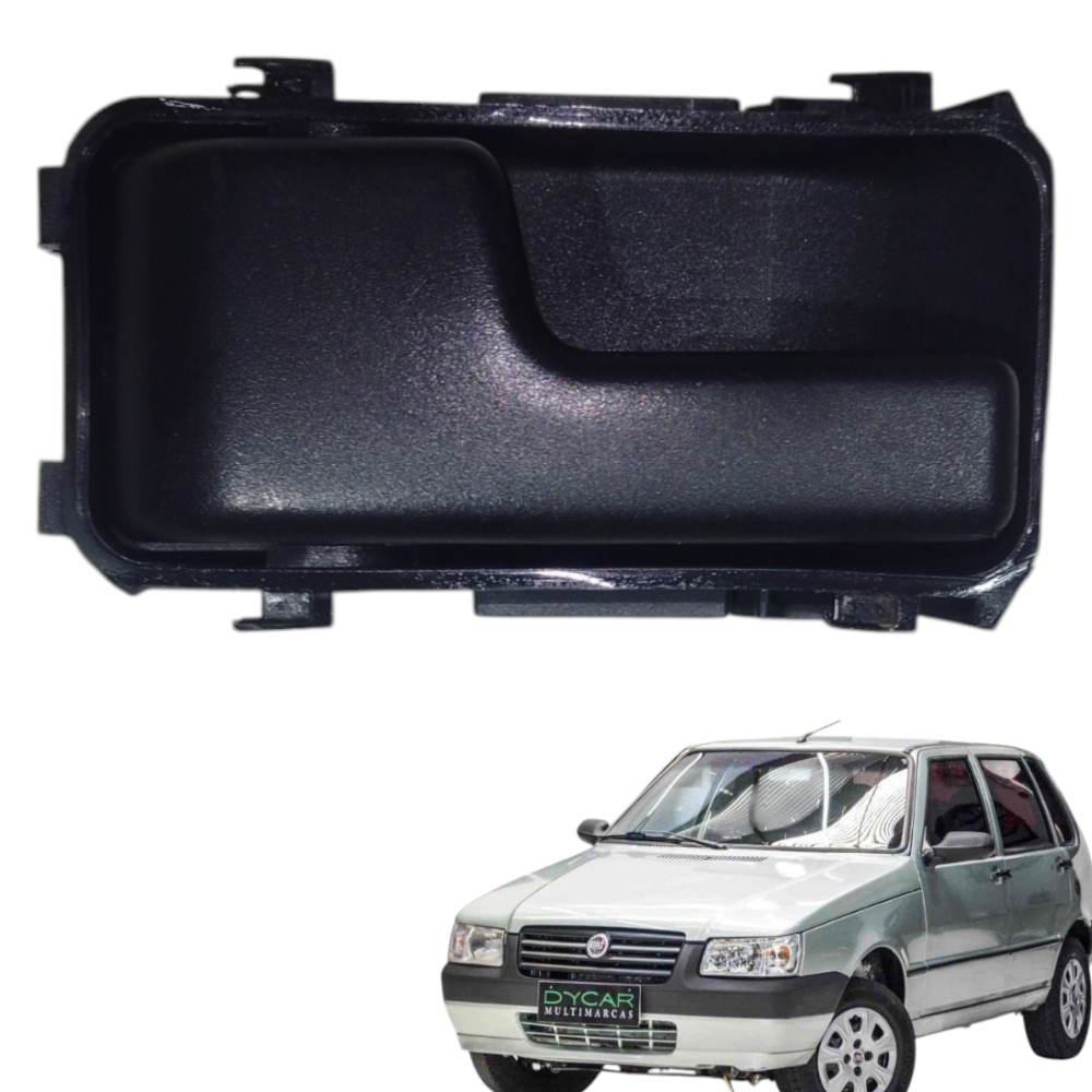 Maçaneta Interna Esquerdo Dianteiro Fio Fiat Uno 1984 A 2004 Preto Dianteira
