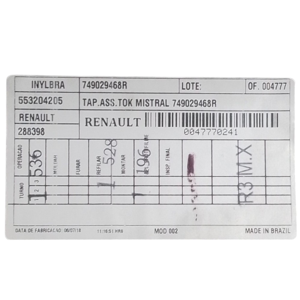 Carpete Do Assoalho Renault Sandero 2014/20 749029468r 9