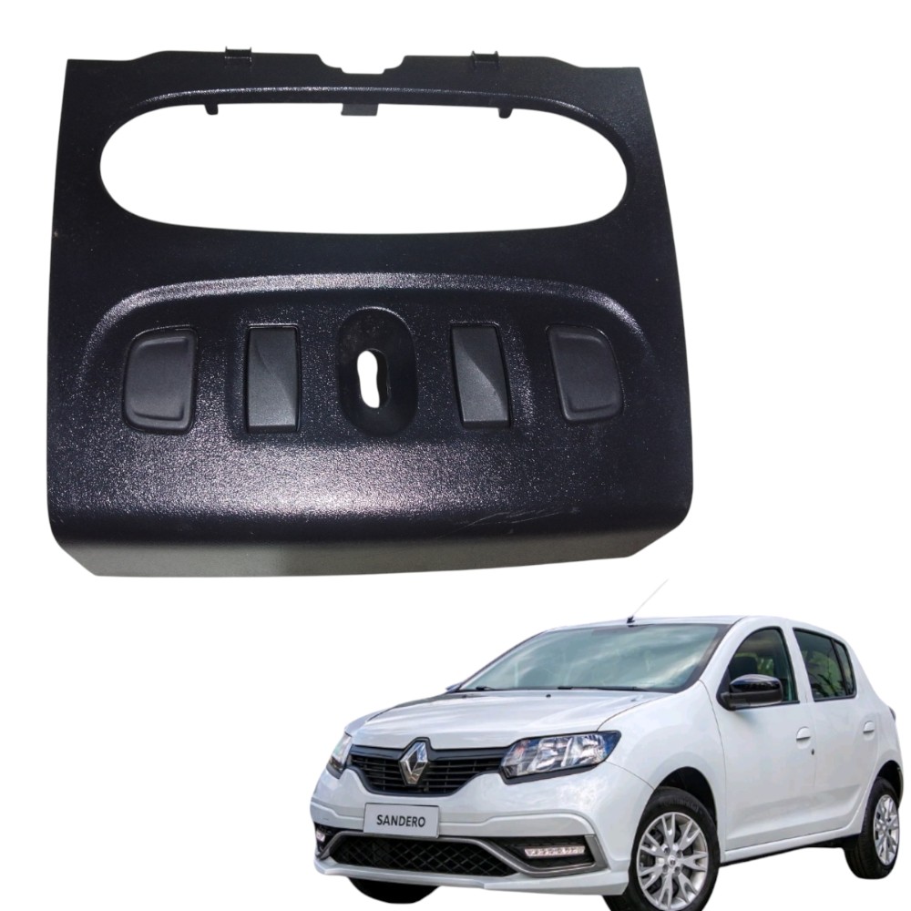 Moldura Comando Central Ar Painel Renault Logan 2015 A 2018 2