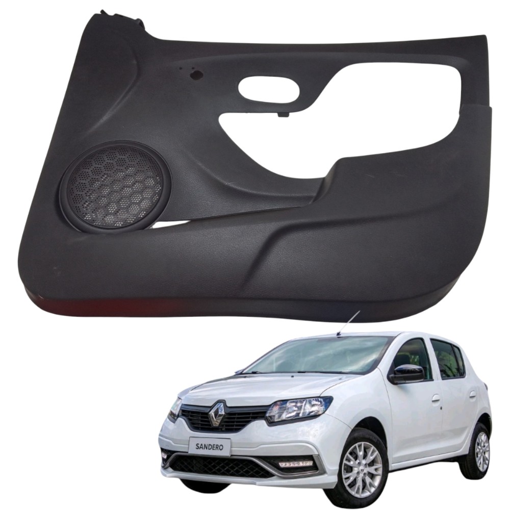 Forro Porta Dianteiro Direto Renault Logan Sandero 2014/20 Preto 3