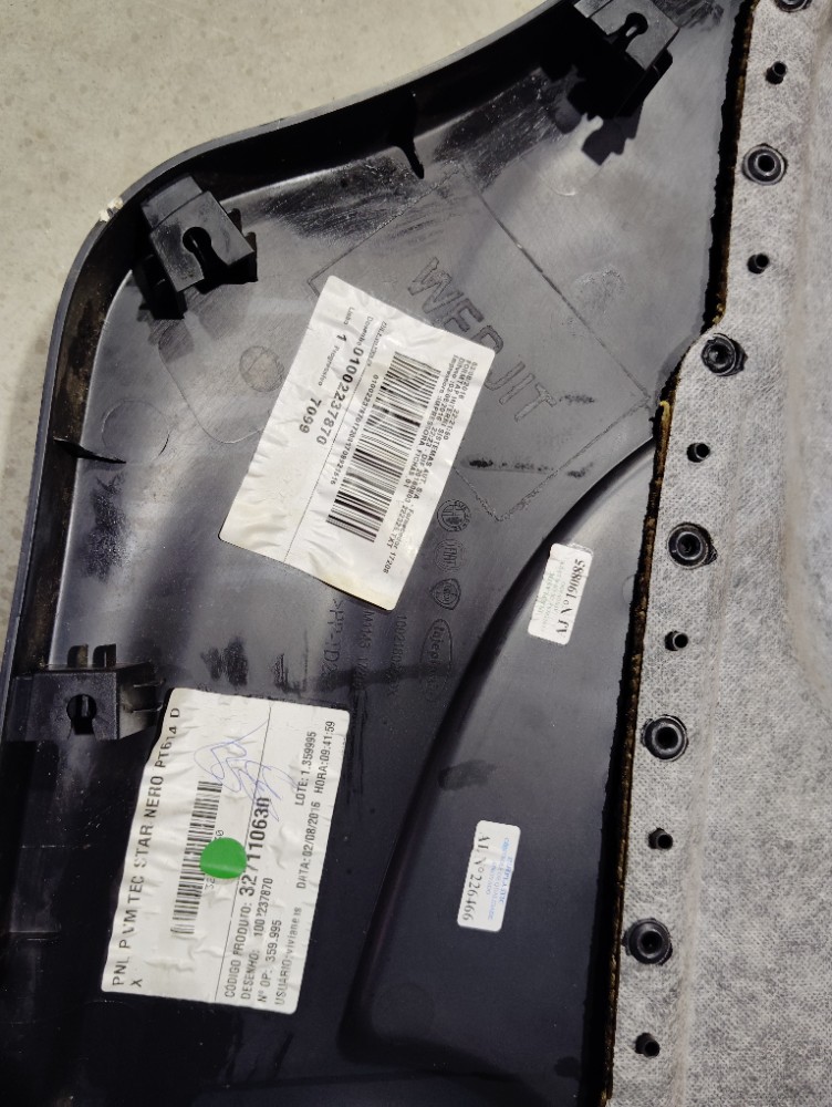 Forro Porta Traseiro Lado Direito Fiat Uno  Preto Preto 4