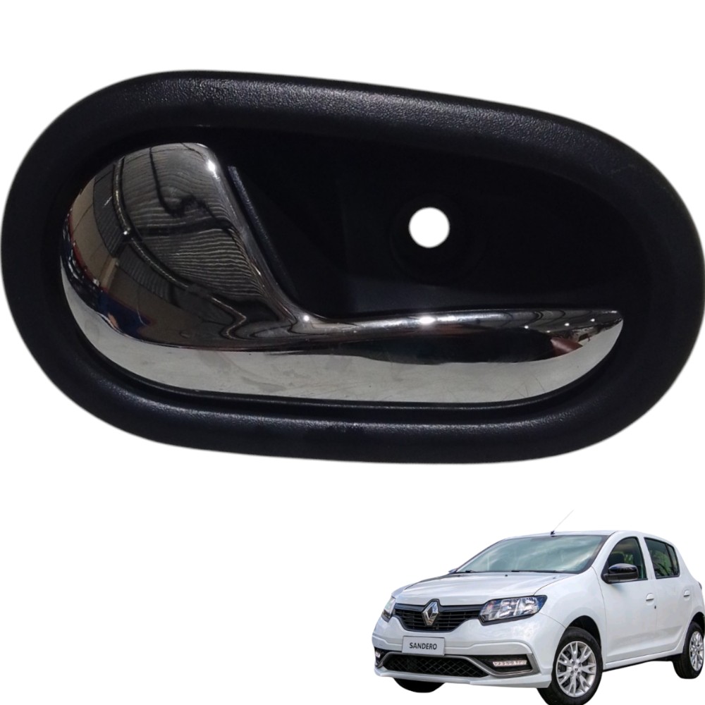 Maçaneta Interna Esquerdo Renault Sandero 2015/16 806714381r Preto