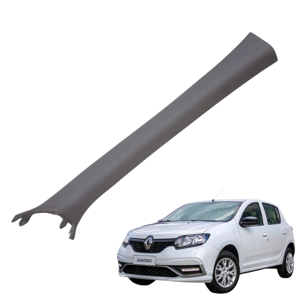 Moldura Acabamento Coluna/d Parabrisa Loga Renault 2016/21 Cinza