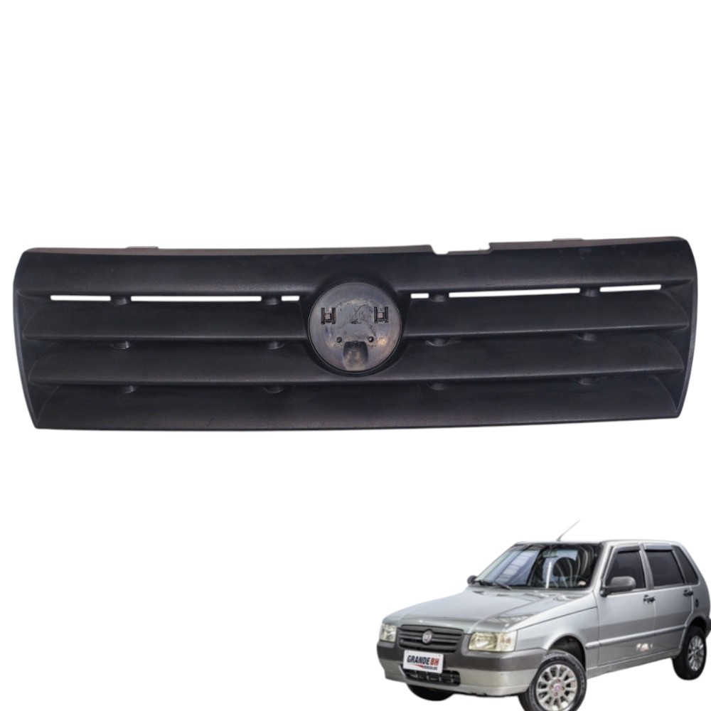 Grade Frontal Sem Emblema Fiat Uno Mille V19 1001651030 Preto