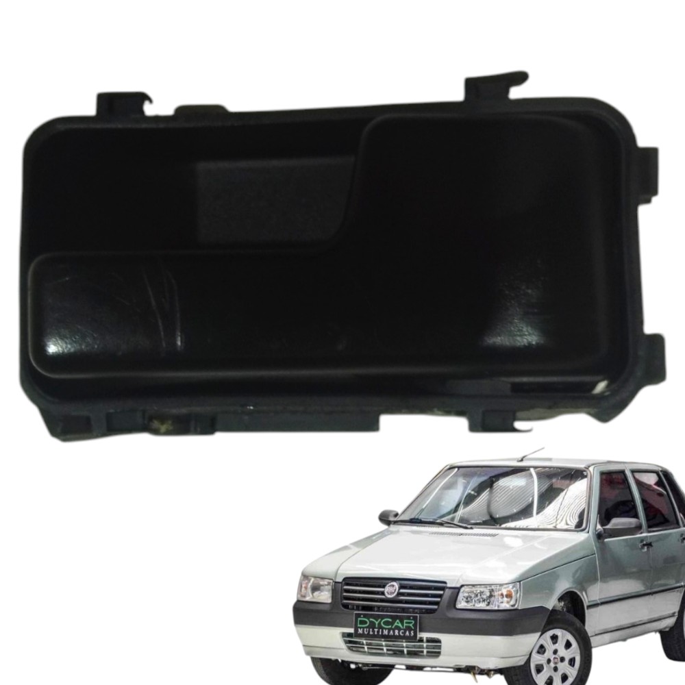 Maçaneta Interna Dianteiro Direito Mill Fiat Uno 1984 A 2013 Preto Dianteira