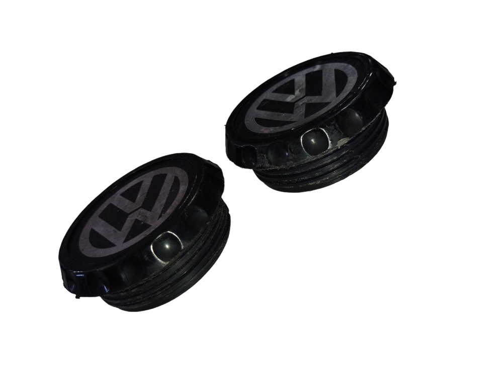 Calotinha 2 Calota Central Volkswagen Fox Original Et530 Preto E Prata 7