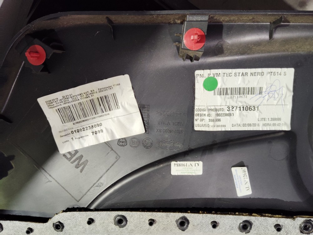 Forro Porta Traseira Esquerda Fiat Uno Attractive  Preto Preto 3
