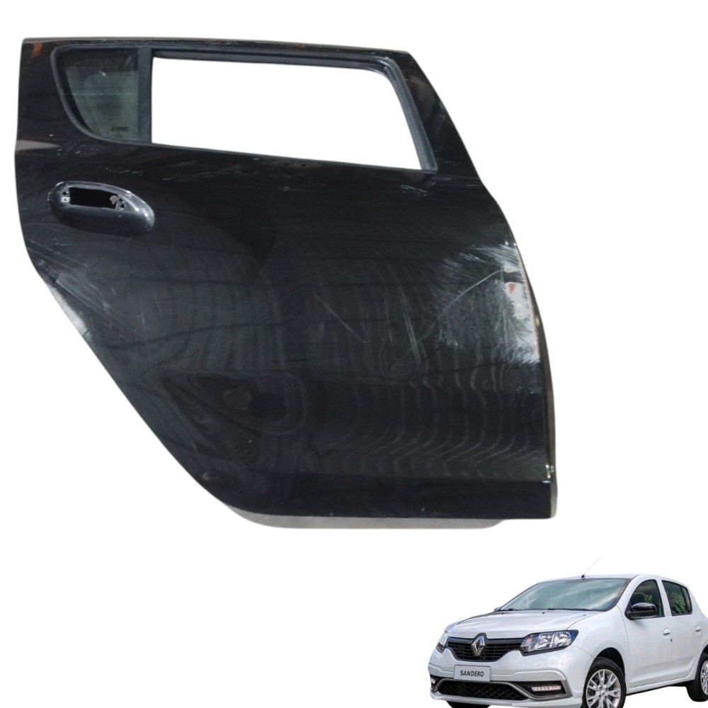 Porta Traseira Direita Renault Sandero 2014/2023 Traseira Direita Preto