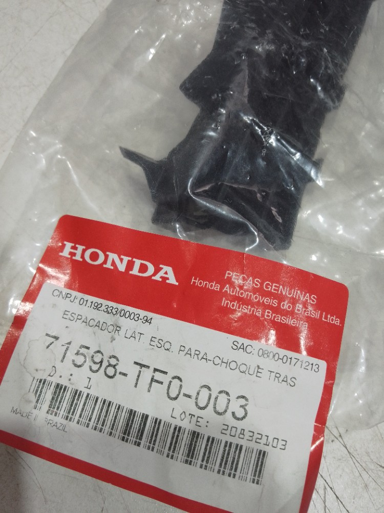 Espaçador parachoque  esquerdo honda fit 2009 2020 10