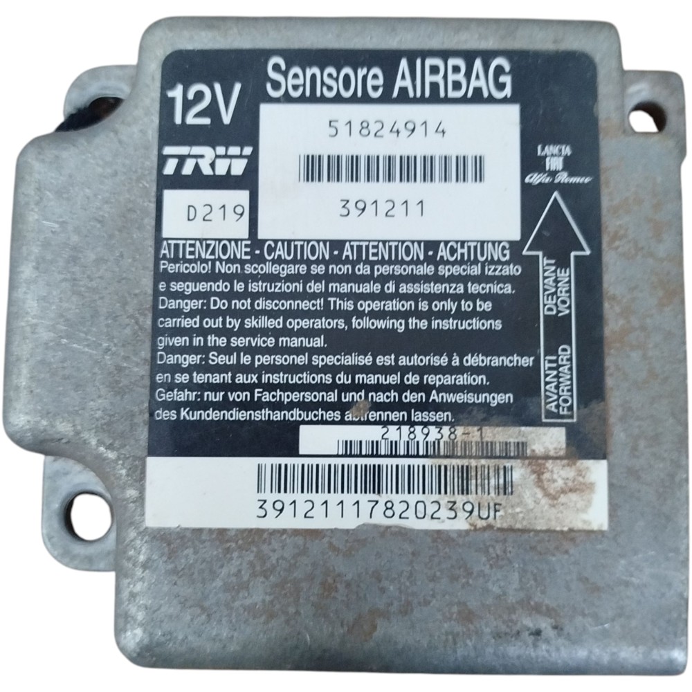 Módulo airbag central Fiat Palio Siena Strada 2008 a 2014