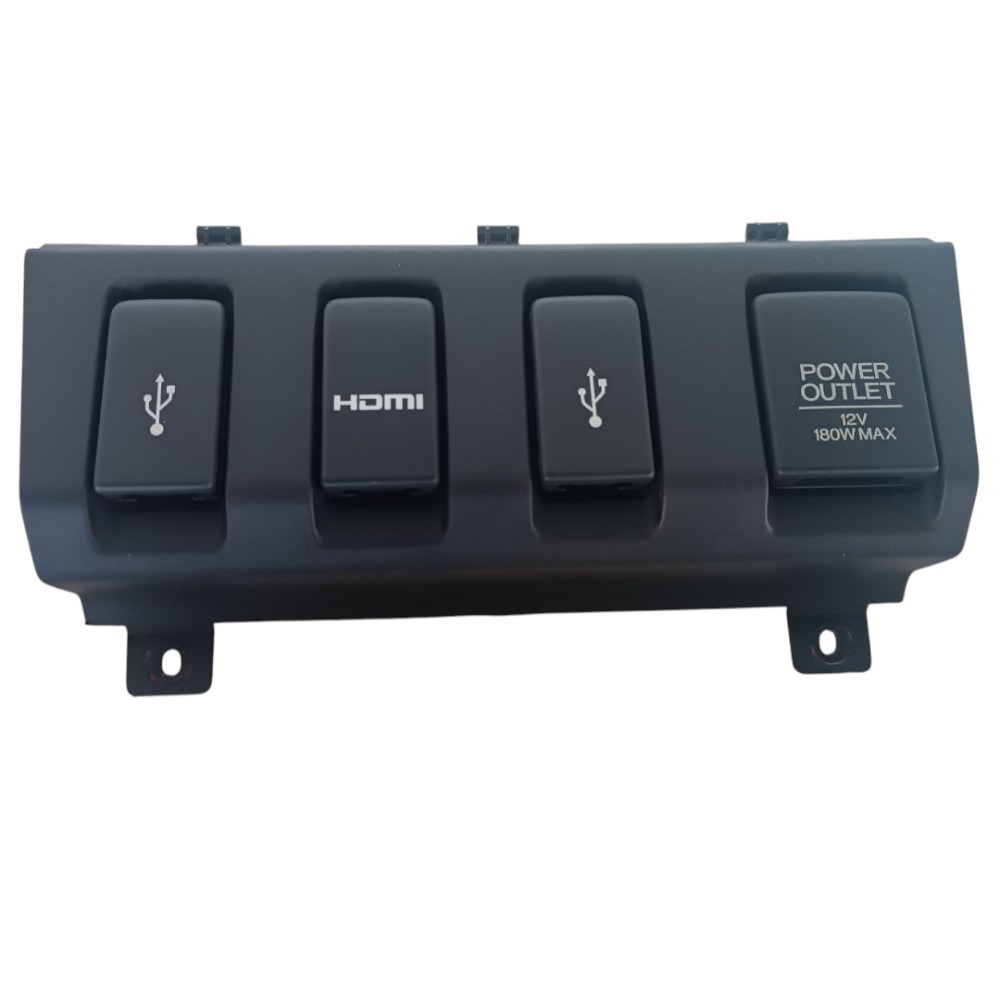 Acabamento Entrada Usb Hdmi Tomada 12v Honda Hrv 2015 2021 Preto