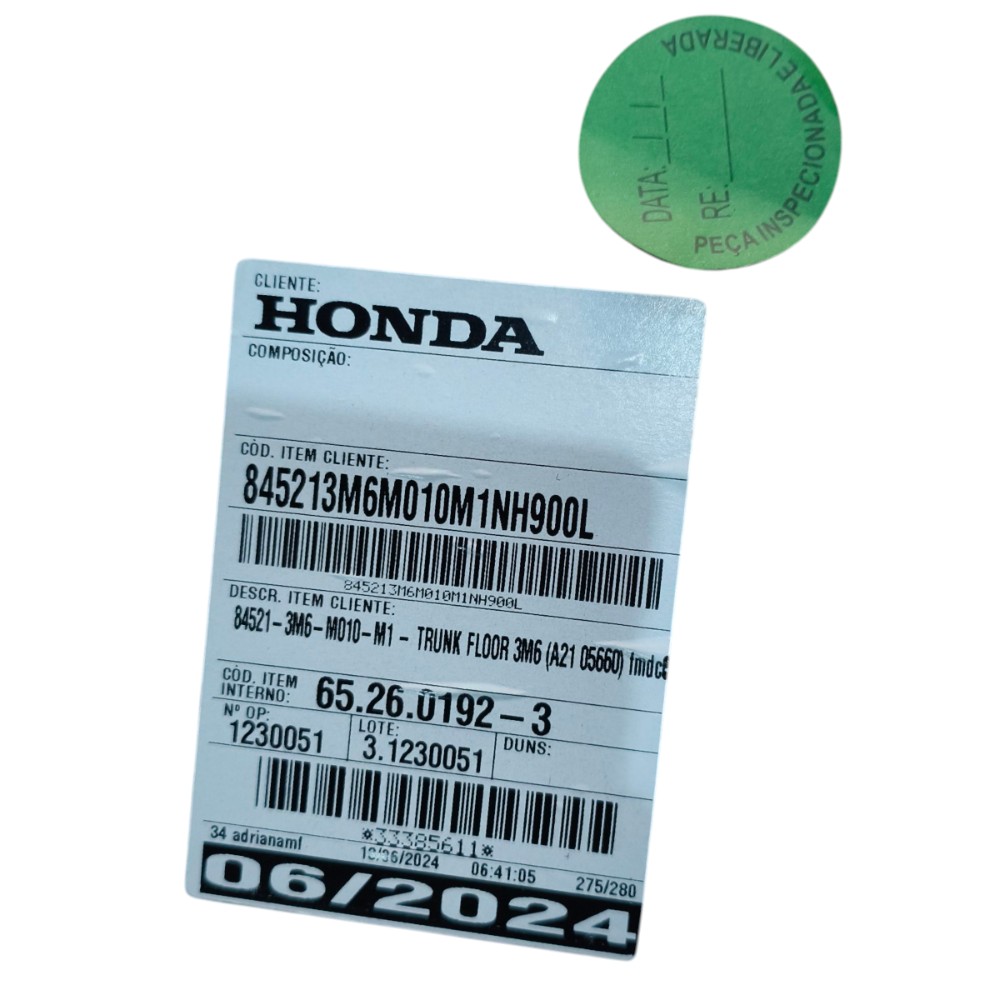Tampão Step Porta Malas Do Honda Hrv 2023 2.0 Flex Preto E Marrom 9